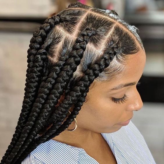 Large Knotless Braids